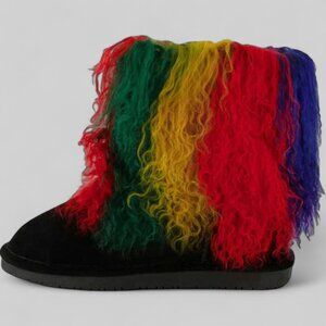 Bearpaw Boo Rasta Shearling Wool Lined Curly Lamb Fur Mongolian Sherpa Boots 9